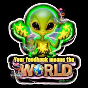 40 Alien 'Your Feedback Means the World' Graphic Sticker